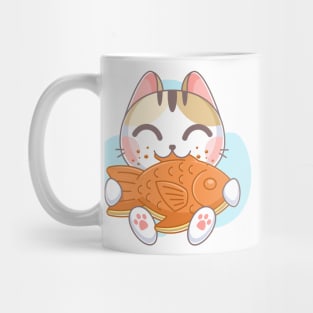 Kitten character eating bungeoppang Mug